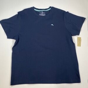 Tommy Bahama Mens Navy Blue Island Sleepwear PJ Tee Shirt Large L TB61925T